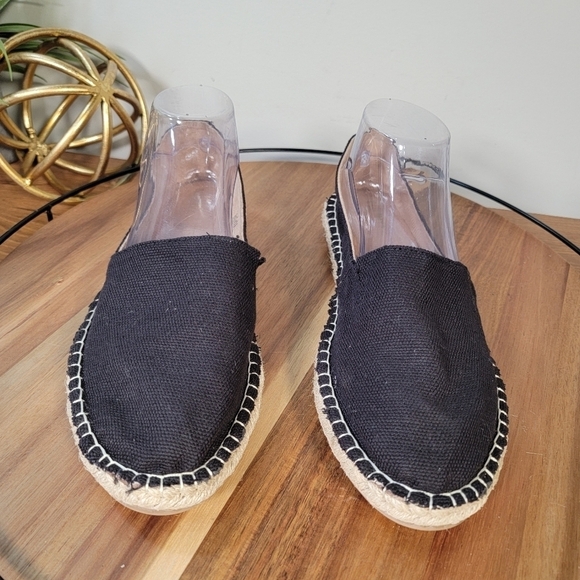 Old Navy Black Jack Espadrilles Canvas Flats Summer Vacation Size 11 - Picture 9 of 16
